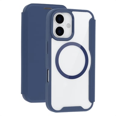 imoshion Bookcase transparente avec MagSafe pour Apple iPhone 16 - Bleu