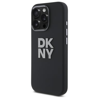 Custodia DKNY per iPhone 16 Pro 6,3'' nero Custodia rigida Liquid Silicone Metal Logo