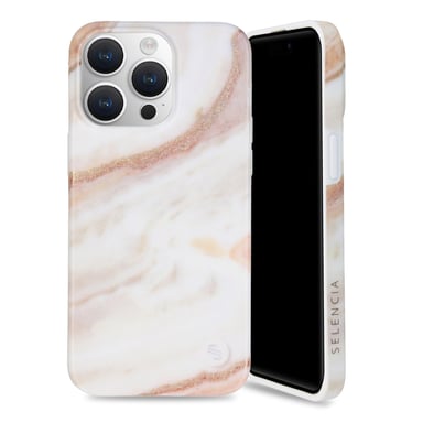 Selencia Aurora Coque Fashion pour Apple iPhone 15 Pro Max - Powder White Marble