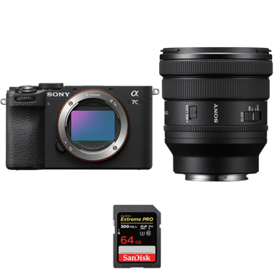 Appareil photo hybride Sony A7C II Noir + FE PZ 16-35mm f/4 G + 1 SanDisk 64GB Extreme PRO UHS-II + Ebook ''20 astuces pour des images qui claquent''
