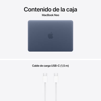 Macbook Neo A18 Pro (2026) 13'', 512 Go RAM 8 Go Apple GPU 5, Indigo  - QWERTY ES