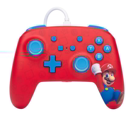 PowerA NSGP0001-01 accessoire de jeux vidéo Bleu, Rouge USB Manette de jeu Analogique Nintendo Switch