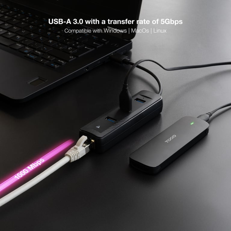 Nanocable 10.16.4604 station d'accueil Avec fil USB 3.2 Gen 1 3.1 Gen 1 Type A Neuf - vue 2