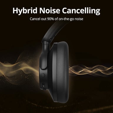 Cuffie Tronsmart Q20S Ibride con Cancellazione Attiva del Rumore, Cuffie Over-Ear Wireless con Microfono, Audio ad Alta Risoluzione, 60 Ore di Riproduzione, Bassi Profondi, Equalizzatore Personalizzato tramite