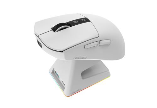 Souris gaming sans fil Oniverse Vanguard Blanc + Dock + écran LED