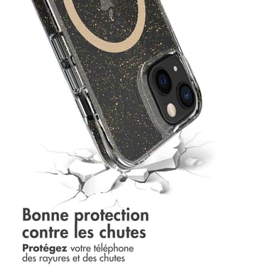 imoshion Coque arrière transparente Pailletée avec MagSafe pour Apple iPhone 13 - Doré