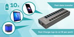 Hub USB 3.0 - I-TEC - Power con 10 puertos USB 3.0 y adaptador de corriente de 48W