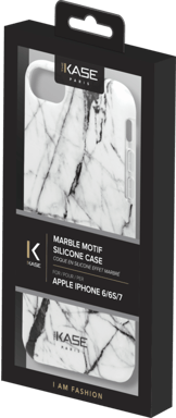 Guscio in silicone effetto marmo per Apple iPhone 6/6s/7/8/SE 2020, Bianco