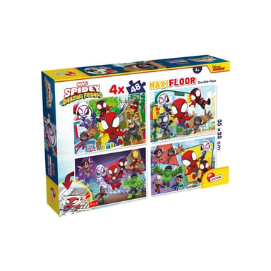 Puzzle de sol enfant Lisciani Giochi Marvel Spidey Maxi Floor double face 4 x 48 pièces 35 x 25 cm - Neuf