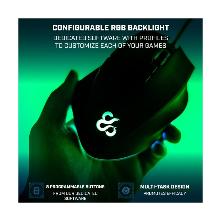 Souris Gaming Onlan SO-3 – 6400 DPI, Filaire, Rétroéclairage RGB - vue 3