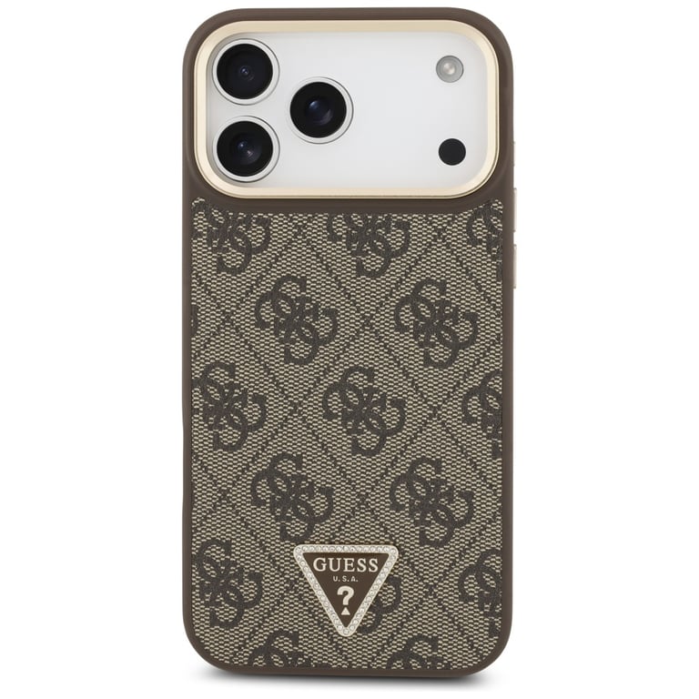 Guess 4G Triangle Logo Case with MagSafe for iPhone 17 Pro Max 6.9 Gold GUHMP17XP4GTDGMW - vue 2
