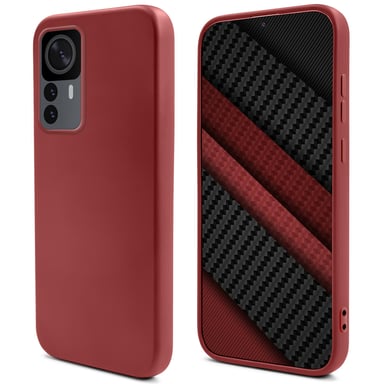 Moozy Lifestyle. Coque en silicone pour Xiaomi 12T et 12T Pro, rose vintage – Coque légère en silicone liquide avec finition mate et doublure en microfibre douce, coque en silicone de qualité supérieure