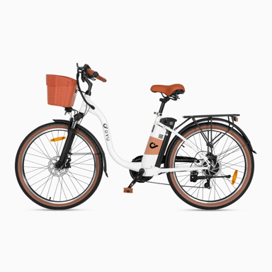 Bicicleta eléctrica para adultos DYU C6 Pro, 250 W, 26'', para uso urbano, con cesta y 36 V, 15,6 AH