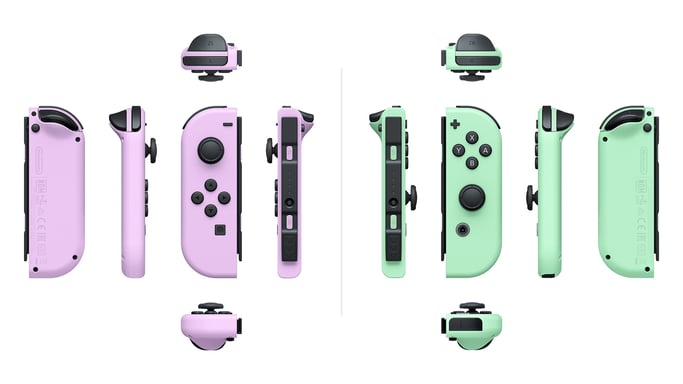 Joy-Con - Manette de jeu Analogique/Numérique pour Nintendo Switch, Nintendo Switch OLED, Violet & Vert Pastel