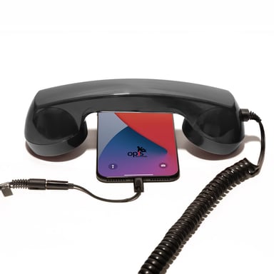 Combiné Téléphone Rétro pour Apple iPhone - Noir