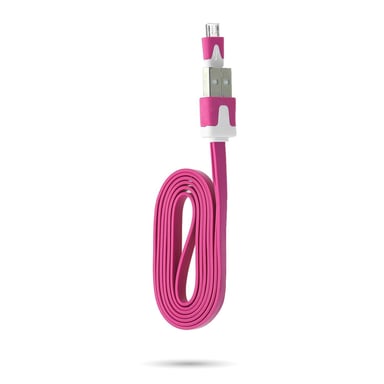 Cable Noodle 1m pour Manette Playstation 4 PS4 USB / Micro USB 1m Noodle Universel Universel (ROSE BONBON)