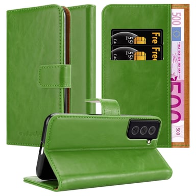 Coque pour Samsung Galaxy S22 en VERT PRÈ Housse de protection Étui avec fermeture magnétique, fonction de support et compartiment pour carte