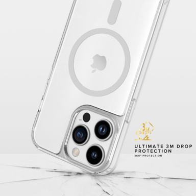 Coque antibactérienne antichoc magnétique invisible pour Apple iPhone 13 Pro, Transparente