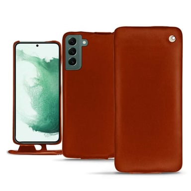 Housse cuir Samsung Galaxy S22+ -  - Orange - Cuir vegan