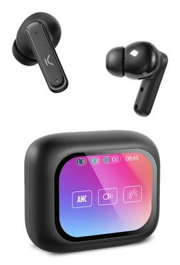 Ksix Vision Casque True Wireless Stereo (TWS) Ecouteurs Appels/Musique/Sport/Au quotidien Noir