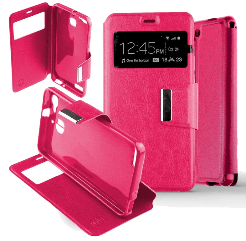 Etui Folio compatible Rose Fushia Huawei P9