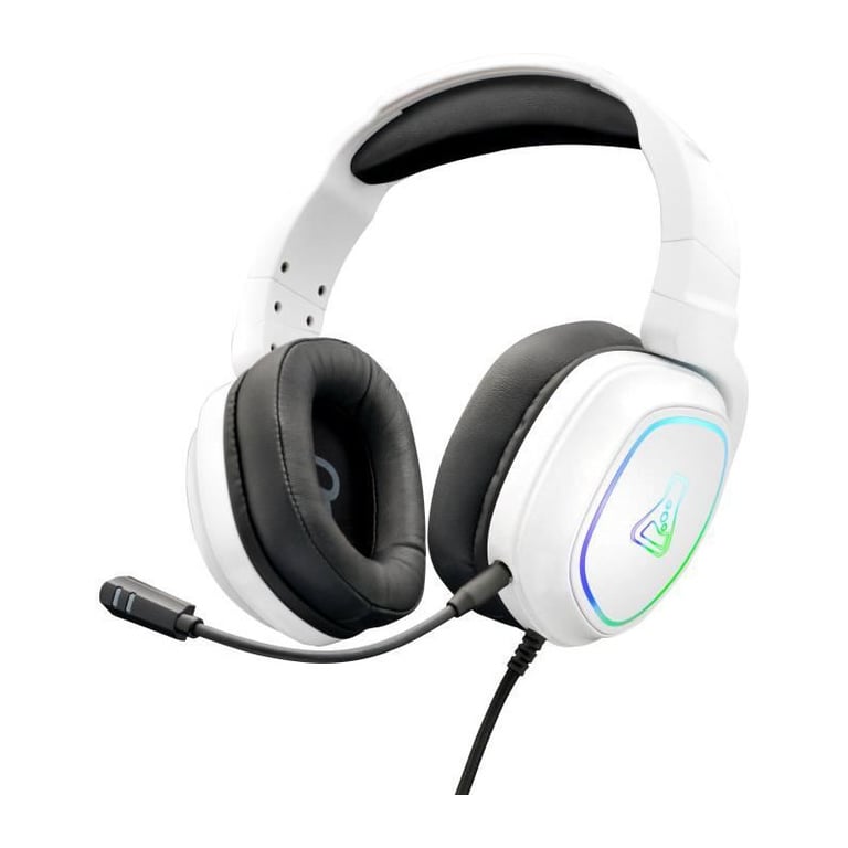 Casque Gaming The G-Lab Korp Radium KORP-RADIUM-WHITE – Son Stéréo, Microphone Détachable, RGB - vue 10