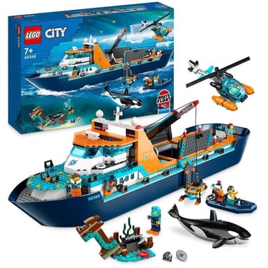 60368 LEGO City - Barco de exploración ártica con helicóptero y minifiguras