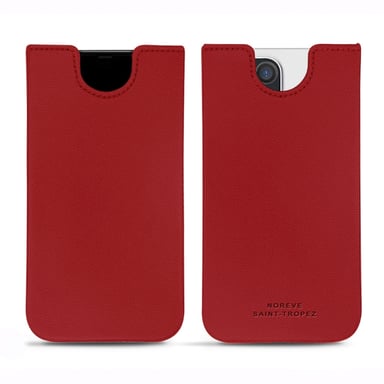 Pochette cuir Apple iPhone 14 Pro -  - Rouge - Simili cuir
