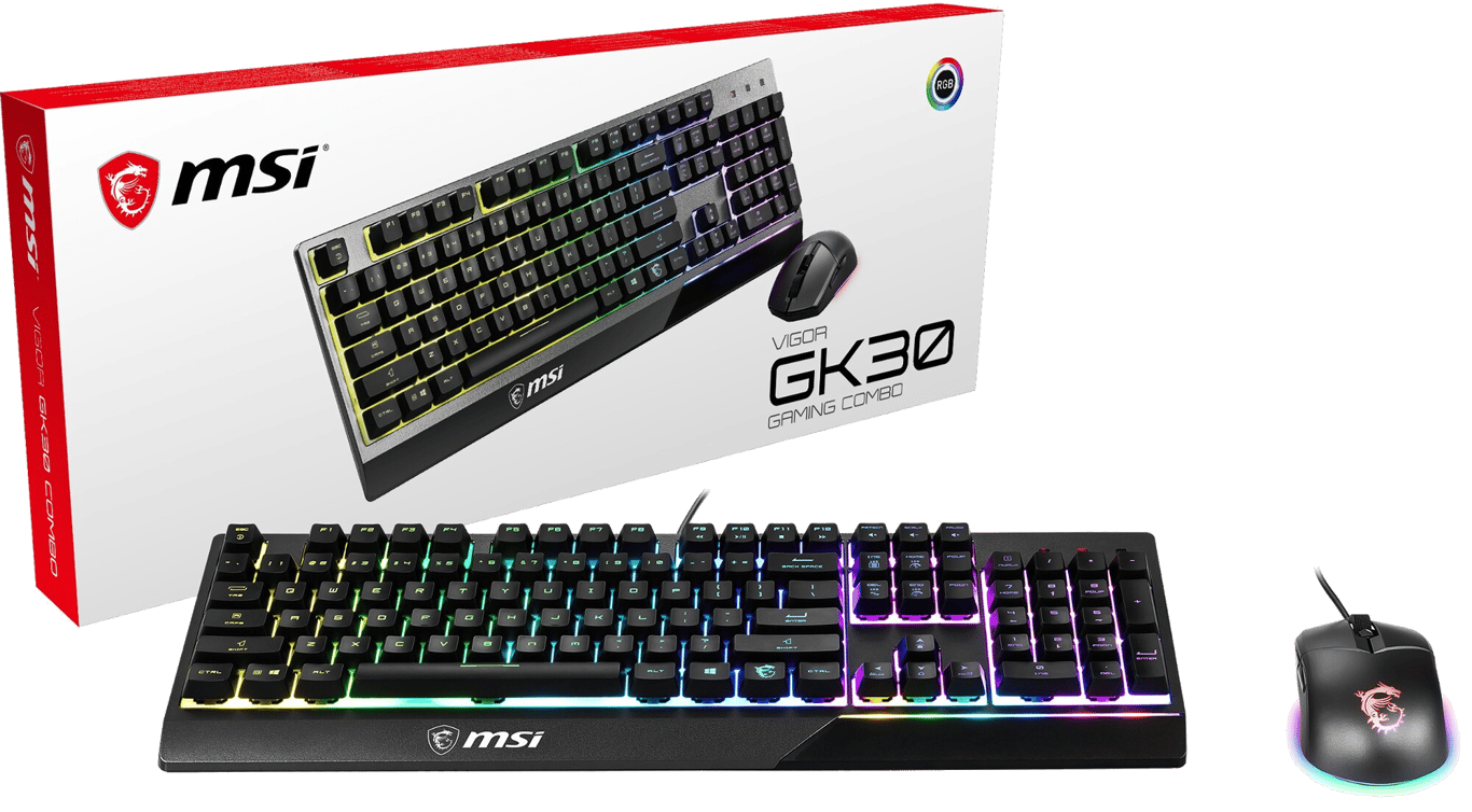 Clavier Gaming Msi Vigor GK30 Combo Noir
