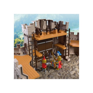 PLAYMOBIL 72112 Castello Forte Cavalieri del Leone, Torre di avvistamento, Ponte levatoio, 183 Pezzi, Grigio e Rosso
