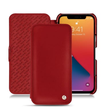 Housse cuir Apple iPhone 13 Pro - Rabat horizontal - Rouge - Cuir lisse