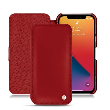 Funda de piel Apple iPhone 13 Pro - Solapa horizontal - Rojo - Piel lisa