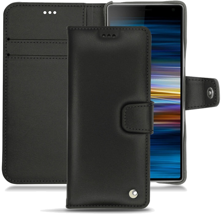 Housse cuir Sony Xperia 10 - Rabat horizontal portefeuilleNoir