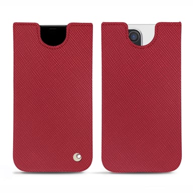Pochette cuir Apple iPhone 14 Pro Max - Pochette - Rouge - Cuir saffiano