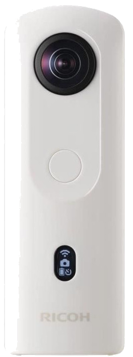 RICOH 91080002 - Caméra Theta SC2 360° - 14MP - Vidéos 4K - 3200 iSO - Blanche + Attache Grise