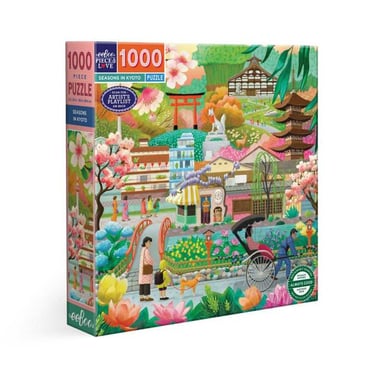 Nueboo Puzzle 1000 pièces Eeboo Seasons in Kyoto illustration colorée multicolore - vue 1