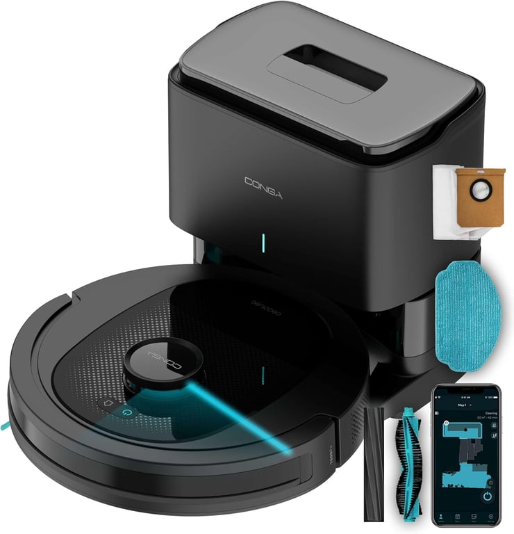 CECOTEC Robot aspirateur noir 7000?Pa Conga 8490 Ultimate 
