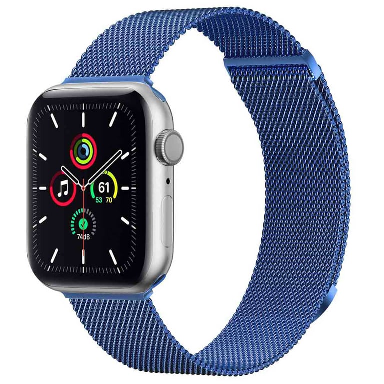 imoshion Bracelet magnétique milanais pour Apple Watch Series 1 - 9 / SE (38/40/41 mm) | Series 10 / 11 (42 mm) - Taille S - Bleu - Neuf