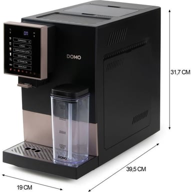 Machine a expresso automatique avec broyeur - DO743K - 1350 W - 19 bar - 125 g café - Noir