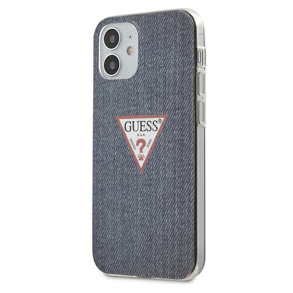 Guess Denim Triangle Dk - Etui iPhone 12 Mini (bleu foncé) - 3700740481875