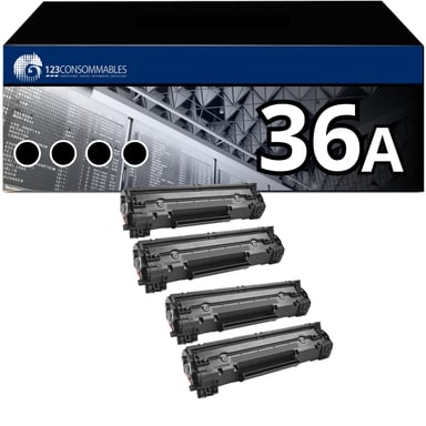 Confezione da 4 toner HP 36A compatibili nero