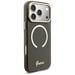 Custodia Guess IML Glitters Script Strap MagSafe per iPhone 17, nera