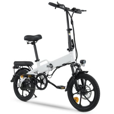 Bicicleta eléctrica plegable isinwheel U3, batería de 250 W, 36 V, 7,8 Ah, bicicleta eléctrica urbana ligera de 16'' para paseos de ocio y desplazamientos-Blanco