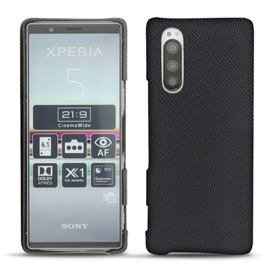 Coque cuir Sony Xperia 5 -  - Noir - Cuir saffiano