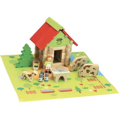 Jeu de construction en bois - La Maison du Comte - 50 pieces - Rouge - Multicolore - Mixte - Neuf