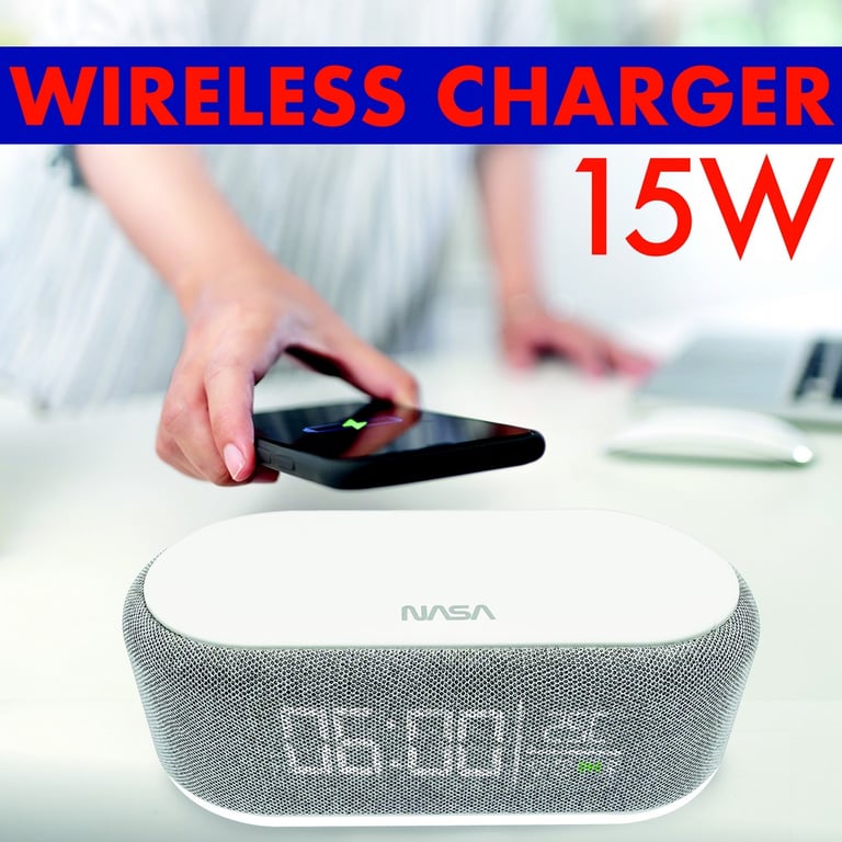 Réveil NASA SPC400 – Radio Réveil, Enceintes Bluetooth 5W, Charge Sans Fil - vue 2
