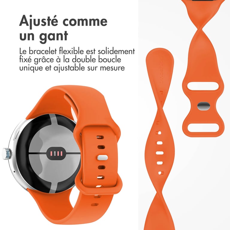 imoshion Bracelet en silicone? pour Google Pixel Watch 3 / 4 (45 mm) - Taille S - Orange - Neuf
