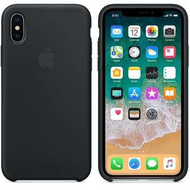 Coque en silicone pour iPhone X Noir