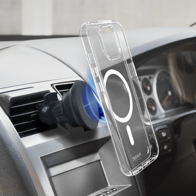 Coque antibactérienne antichoc magnétique invisible pour Apple iPhone 14, Transparente