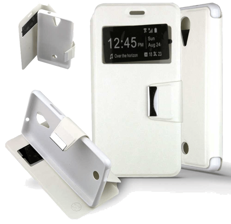 Etui Folio compatible Blanc Wiko Tommy